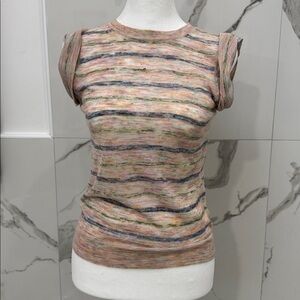 Veronica Beard Renly Striped Nit Cap Sleeveless Blouse